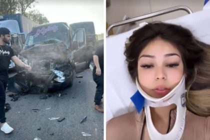 Melody publica imagens de acidente com sua van na estrada - Reprodução